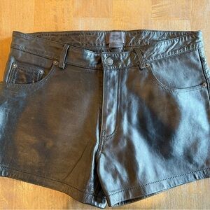 Zara x Steven Meisel Black Leather Shorts